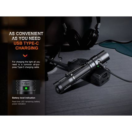 Fenix PD35R - LED uppladdningsbar ficklampa LED/USB IP68 1700 lm 100 h