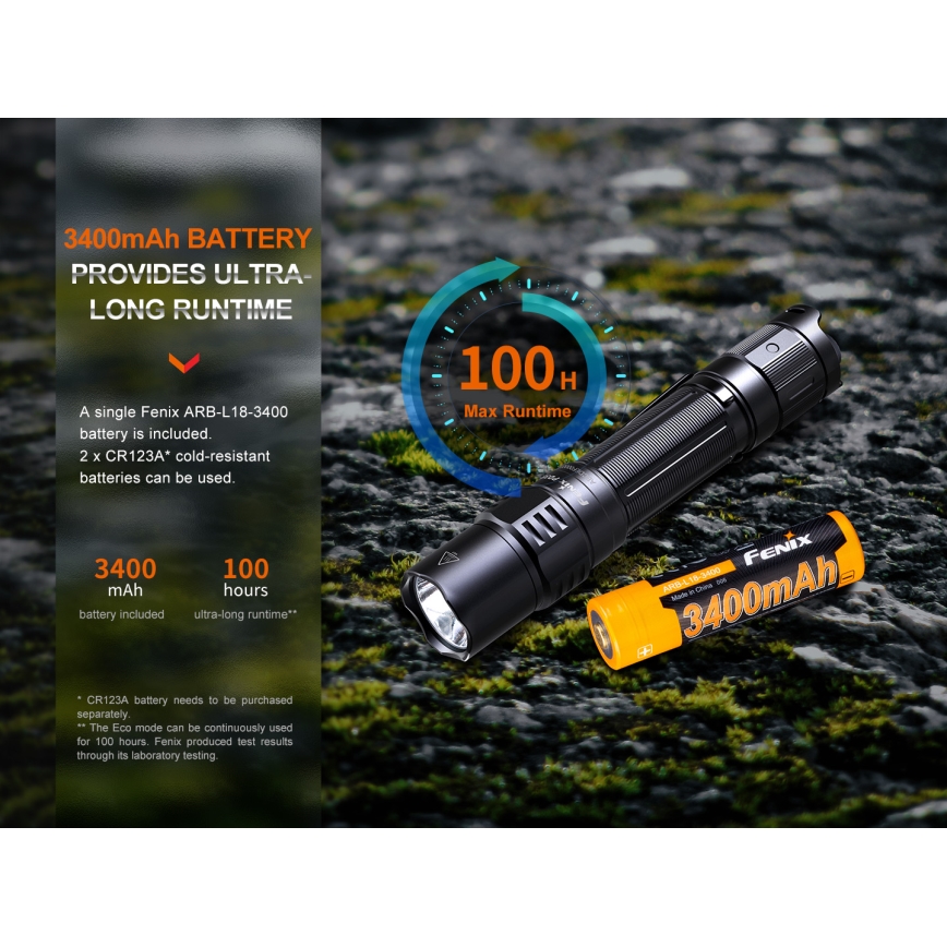 Fenix PD35R - LED uppladdningsbar ficklampa LED/USB IP68 1700 lm 100 h