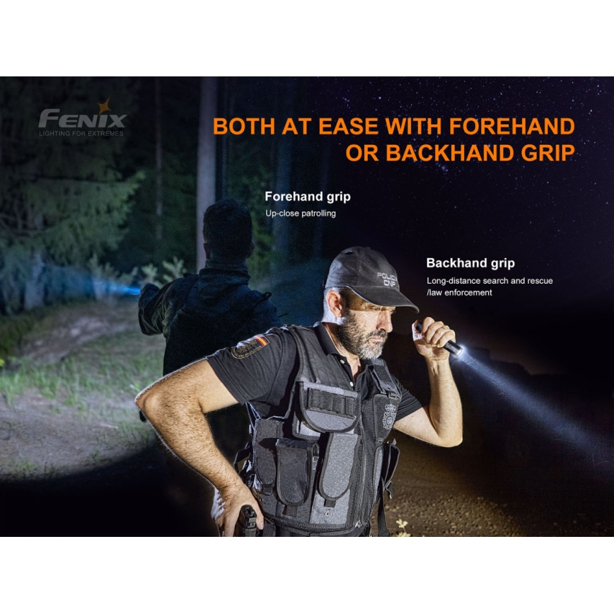 Fenix PD35V30 - LED uppladdningsbar ficklampa LED/USB/2xCR123A IP68 1700 glansig 230 h 2600 mAh