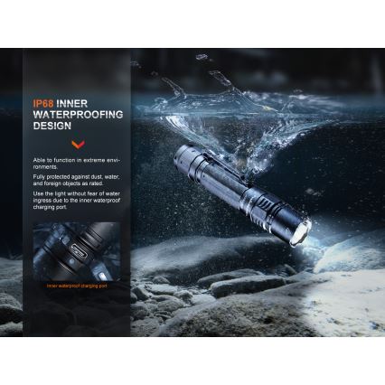 Fenix PD36RPRO - LED Tactical rechargeable flashlight LED/USB IP68 2800 lm 42 h