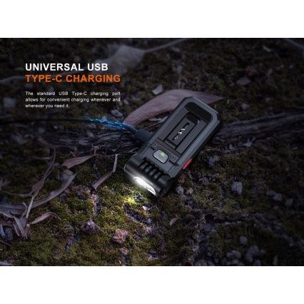 Fenix SW05RREDBLC - LED Ljusreglerad uppladdningsbar ficklampa LED/USB IPX6 150 lm 49 h svart