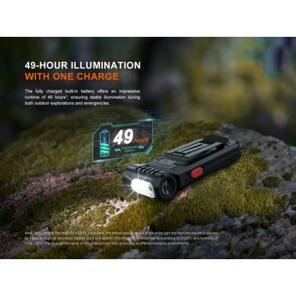 Fenix SW05RREDBLC - LED Ljusreglerad uppladdningsbar ficklampa LED/USB IPX6 150 lm 49 h svart