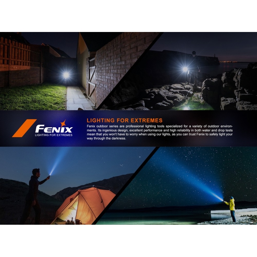 Fenix SW05RREDBLC - LED Ljusreglerad uppladdningsbar ficklampa LED/USB IPX6 150 lm 49 h svart