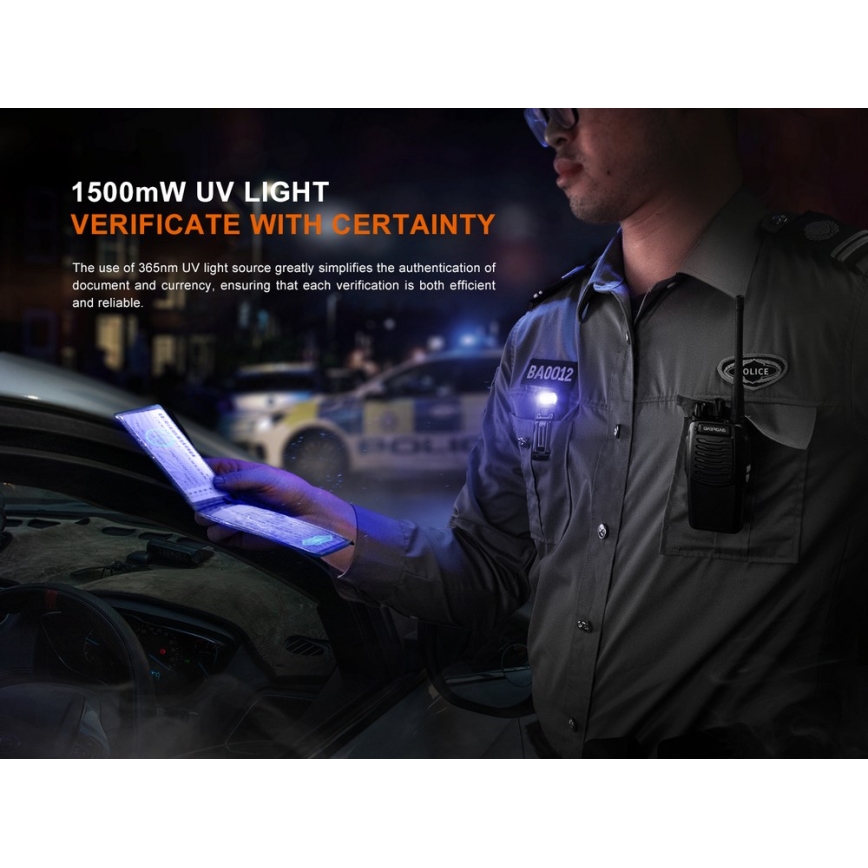 Fenix SW05RUVBLC - LED Ljusreglerad uppladdningsbar ficklampa LED/USB IPX6 150 lm 49 h 700 mAh svart