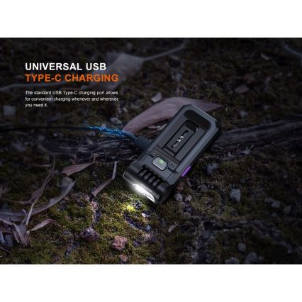 Fenix SW05RUVBLC - LED Ljusreglerad uppladdningsbar ficklampa LED/USB IPX6 150 lm 49 h 700 mAh svart