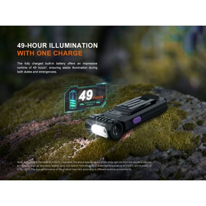 Fenix SW05RUVBLC - LED Ljusreglerad uppladdningsbar ficklampa LED/USB IPX6 150 lm 49 h 700 mAh svart