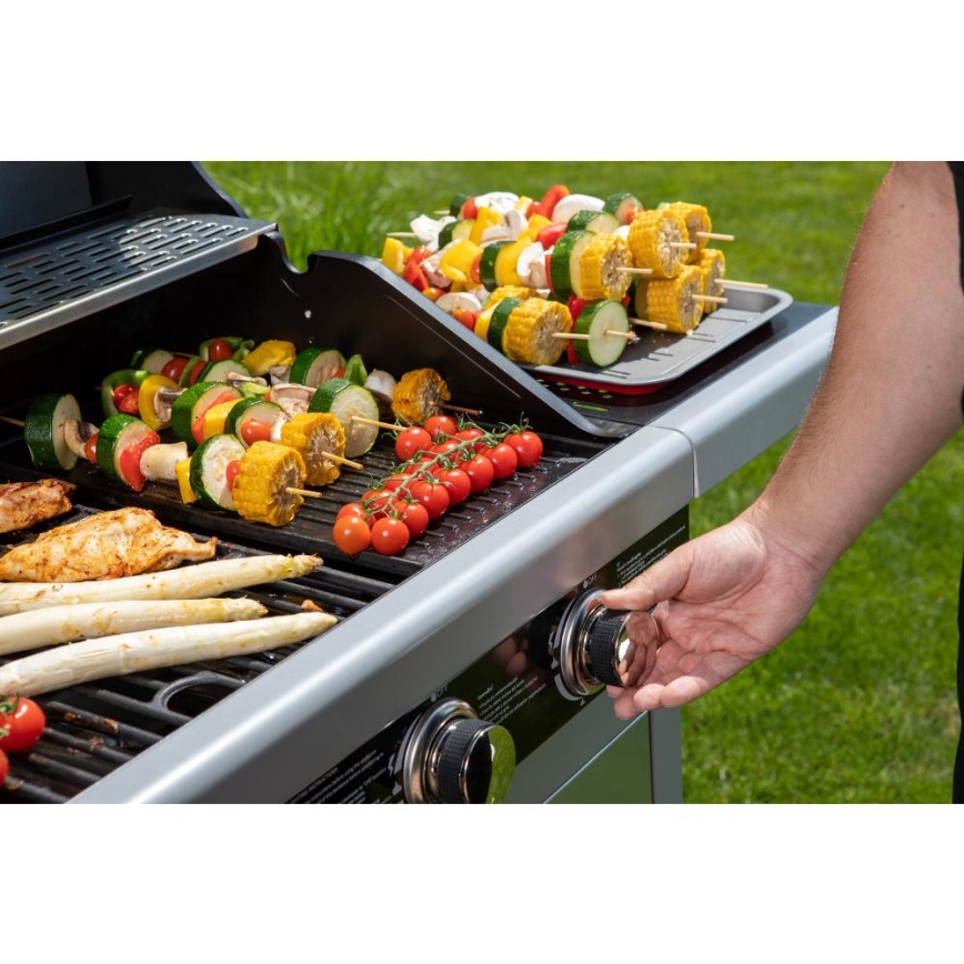 Fieldmann - Gasgrill 3x brännare matt krom