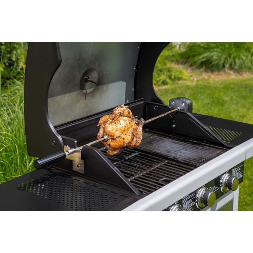 Fieldmann - Gasgrill 3x brännare matt krom