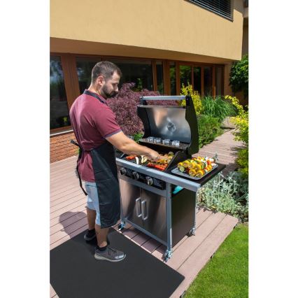 Fieldmann - Gasgrill 3x brännare matt krom