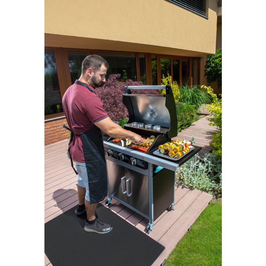 Fieldmann - Gasgrill 3x brännare matt krom
