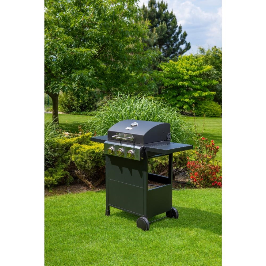 Fieldmann - Gasgrill 3x brännare svart