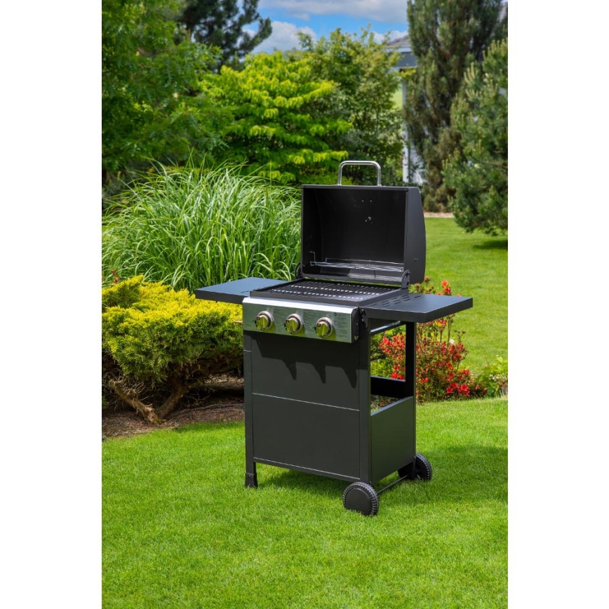 Fieldmann - Gasgrill 3x brännare svart
