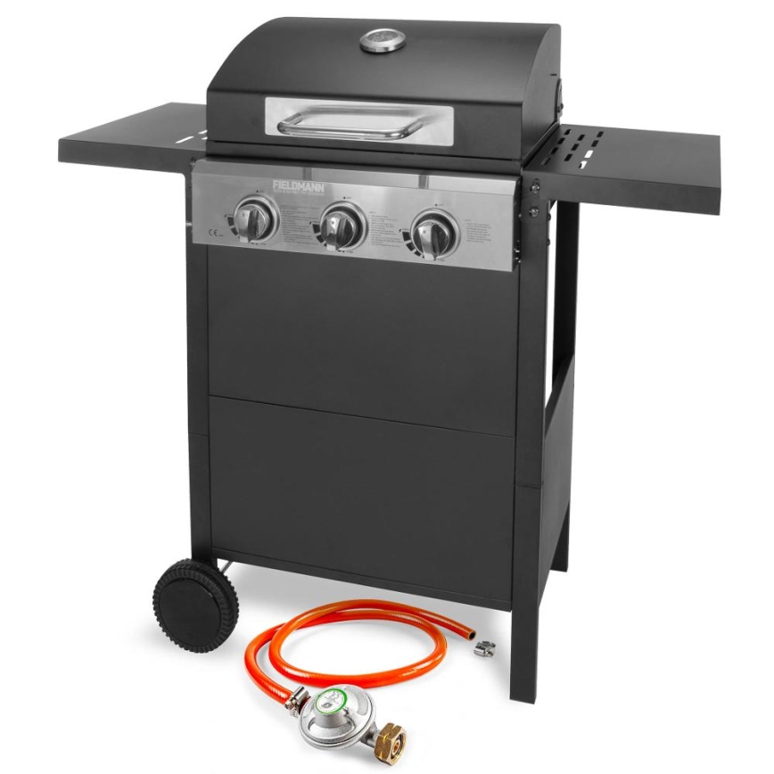 Fieldmann - Gasgrill 3x brännare svart