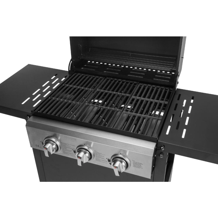 Fieldmann - Gasgrill 3x brännare svart