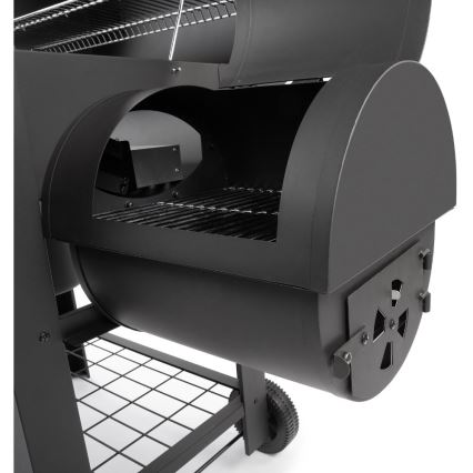 Fieldmann - Kolgrill med rökhus svart