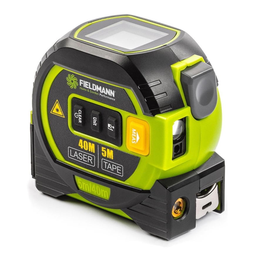 Fieldmann - Laseravståndsmätare med LED-display och roulettemätare 2xAA