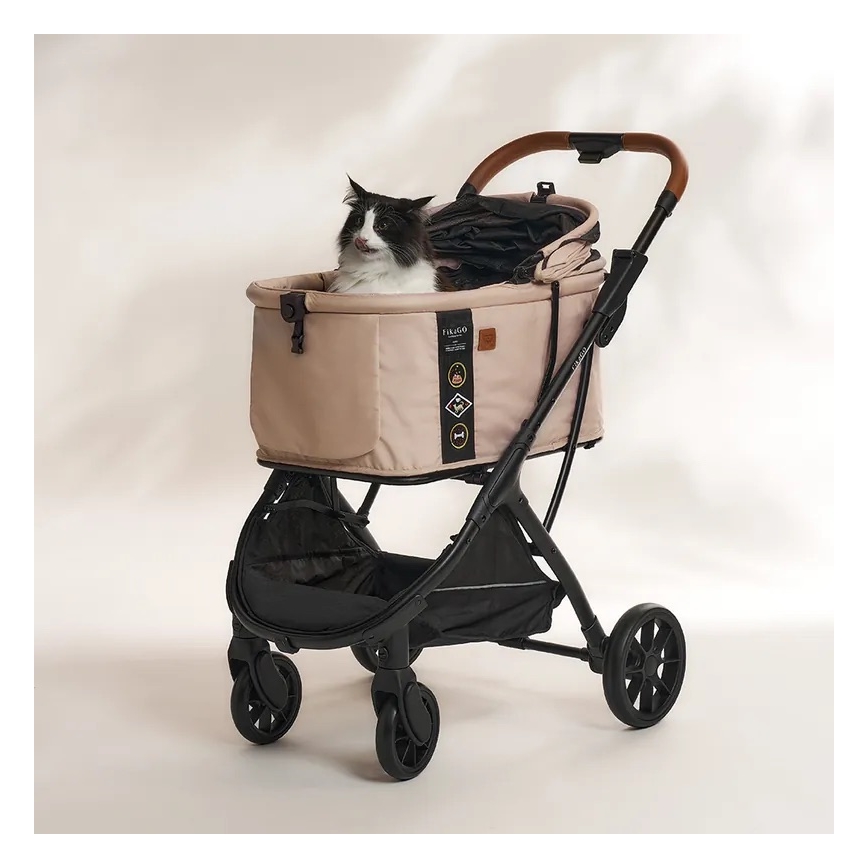 Fikago - Vagn för hund och katt AGILE HUGGY beige