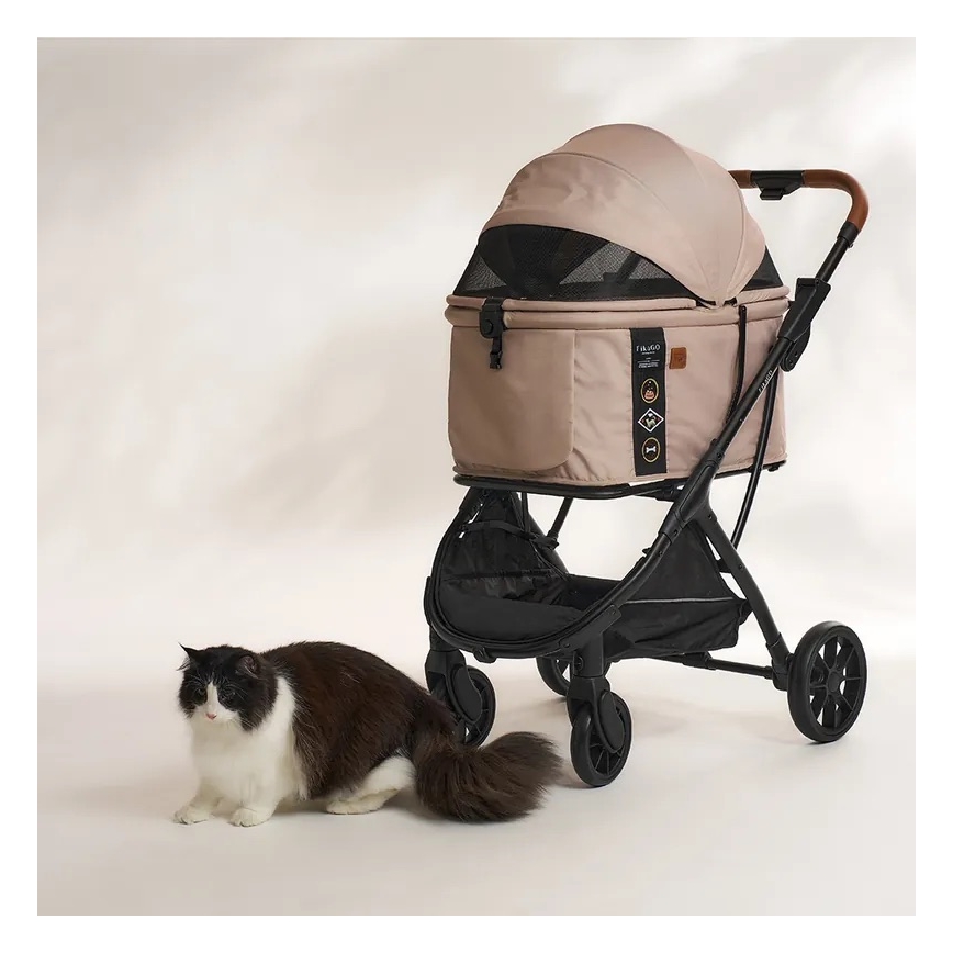 Fikago - Vagn för hund och katt AGILE HUGGY beige