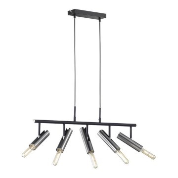 Fischer & Honsel 60369 - Ljuskrona med upphängningsrem DEAN 5xE27/25W/230V