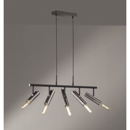 Fischer & Honsel 60369 - Ljuskrona med upphängningsrem DEAN 5xE27/25W/230V