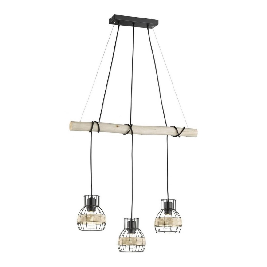 Fischer & Honsel 60798 - Ljuskrona med upphängningsrem STRAW 3xE27/40W/230V