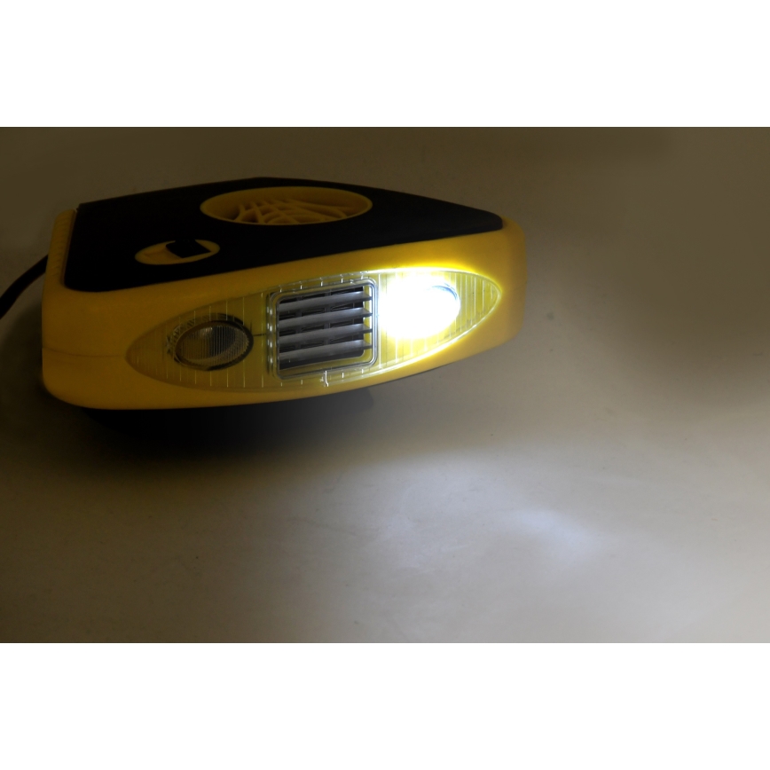 Fläkt med värma och LED lampa 3i1 158W/12V