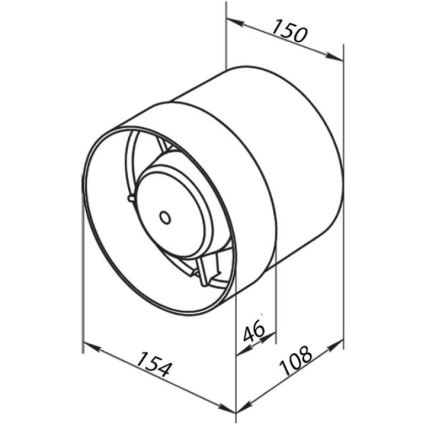 fläkt VENTS 150VKO pipeline 15cm