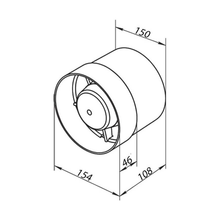 fläkt VENTS 150VKO pipeline 15cm