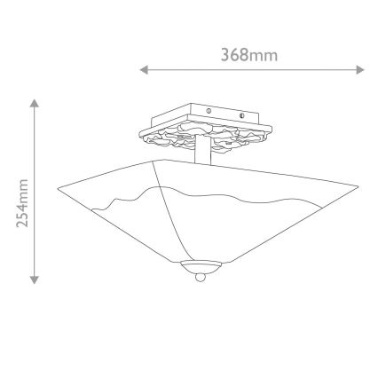 Flambeau - Taklampa STAR 2xE27/40W/230V, guldfärgad