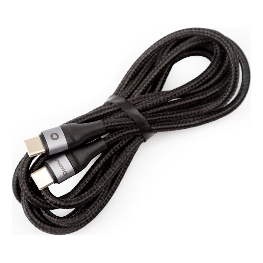 Flätat USB-sladd USB-C / USB-C anslutning 42W 2m svart