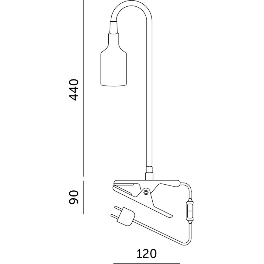 Flexibel bordslampa med klämma CLIP 1xE27/30W/230V svart