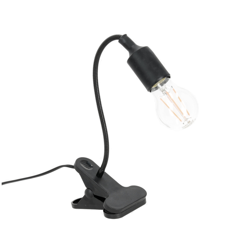 Flexibel bordslampa med klämma CLIP 1xE27/30W/230V svart
