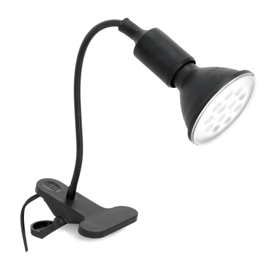 Flexibel bordslampa med klämma CLIP 1xE27/30W/230V svart