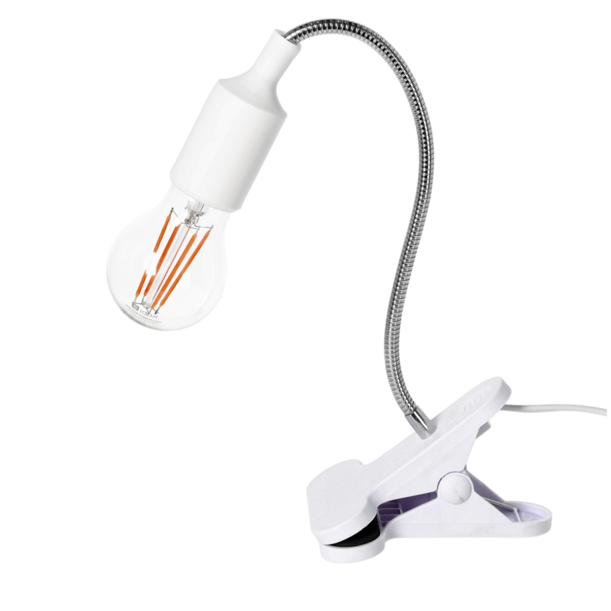 Flexibel bordslampa med klämma CLIP 1xE27/30W/230V vit