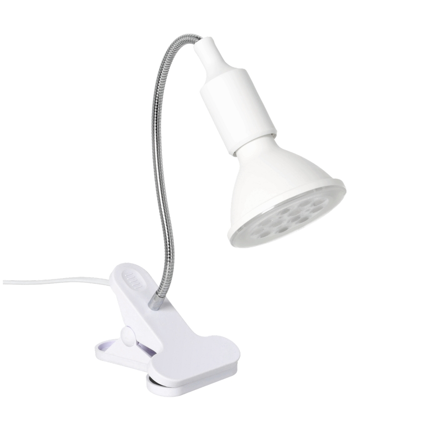 Flexibel bordslampa med klämma CLIP 1xE27/30W/230V vit