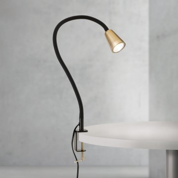 Flexibel bordslampa med klämma DOTTY 1xGU10/10W/230V mässing/svart