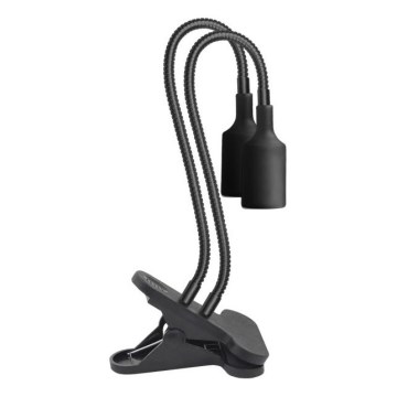 Flexibel bordslampa med klämma för att odla växter PLANTY 2xE27/30W/230V svart