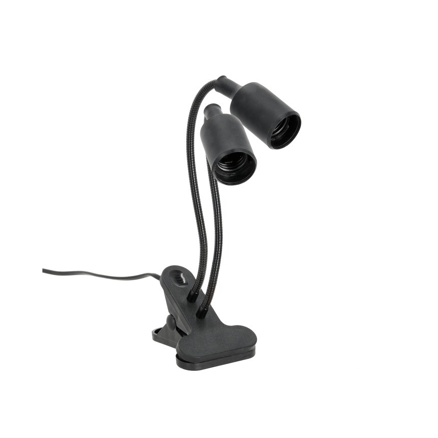 Flexibel bordslampa med klämma för att odla växter PLANTY 2xE27/30W/230V svart