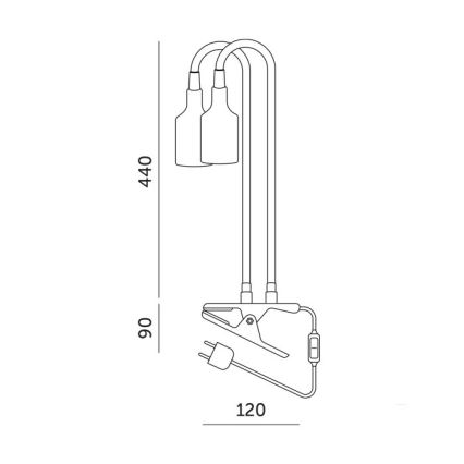Flexibel bordslampa med klämma för att odla växter PLANTY 2xE27/30W/230V vit