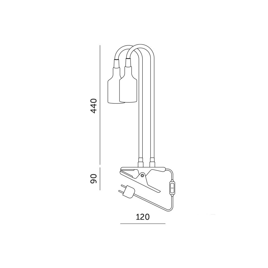 Flexibel bordslampa med klämma för att odla växter PLANTY 2xE27/30W/230V vit