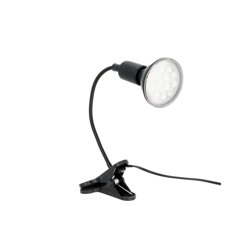 Flexibel bordslampa med klämma för växtodling PLANTY 1xE27/30W/230V svart