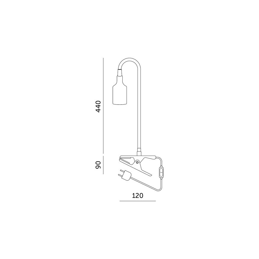 Flexibel bordslampa med klämma för växtodling PLANTY 1xE27/30W/230V svart