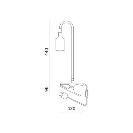 Flexibel bordslampa med klämma för växtodling PLANTY 1xE27/30W/230V vit