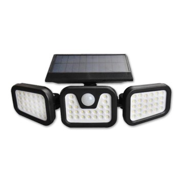 Flexibel LED-solcellsstrålkastare med sensor LED/15W/3,7V 2400 mAh IP54 4500K