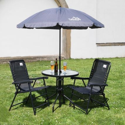 Folding tilting parasol diameter 1,8 m grå