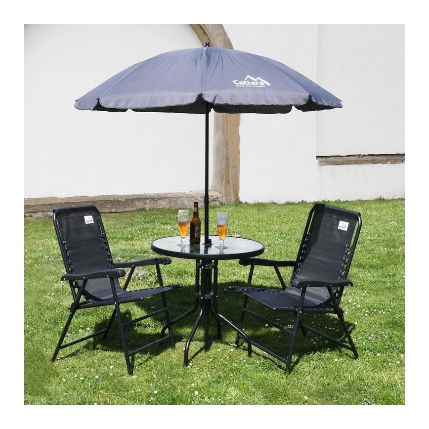 Folding tilting parasol diameter 1,8 m grå