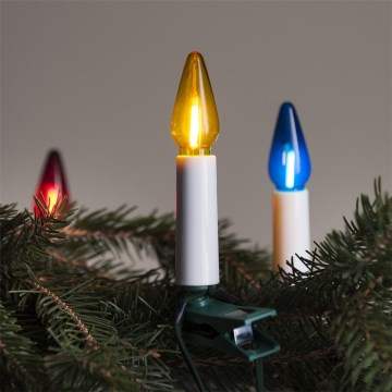 Förlängning LED utomhus Julkedja FELICIA FILAMENT 20xE10 14m färgrik/varm vit IP44, Made in the EU