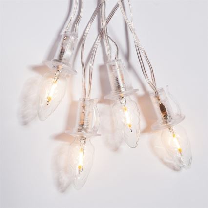 Förlängning LED utomhus Julkedja CONE FILAMENT 20xE10 14m genomskinlig/varm vit IP44, Made in the EU