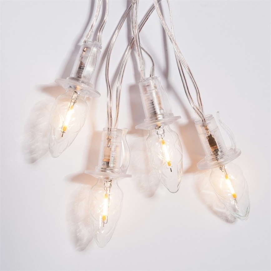 Förlängning LED utomhus Julkedja CONE FILAMENT 20xE10 14m genomskinlig/varm vit IP44, Made in the EU