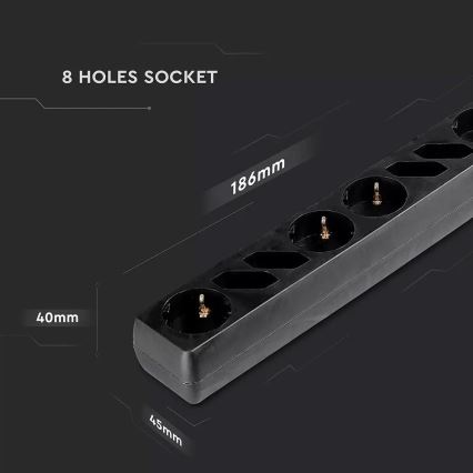 Förlängningskabel med brytare SCHUKO 8Z 1,5 m